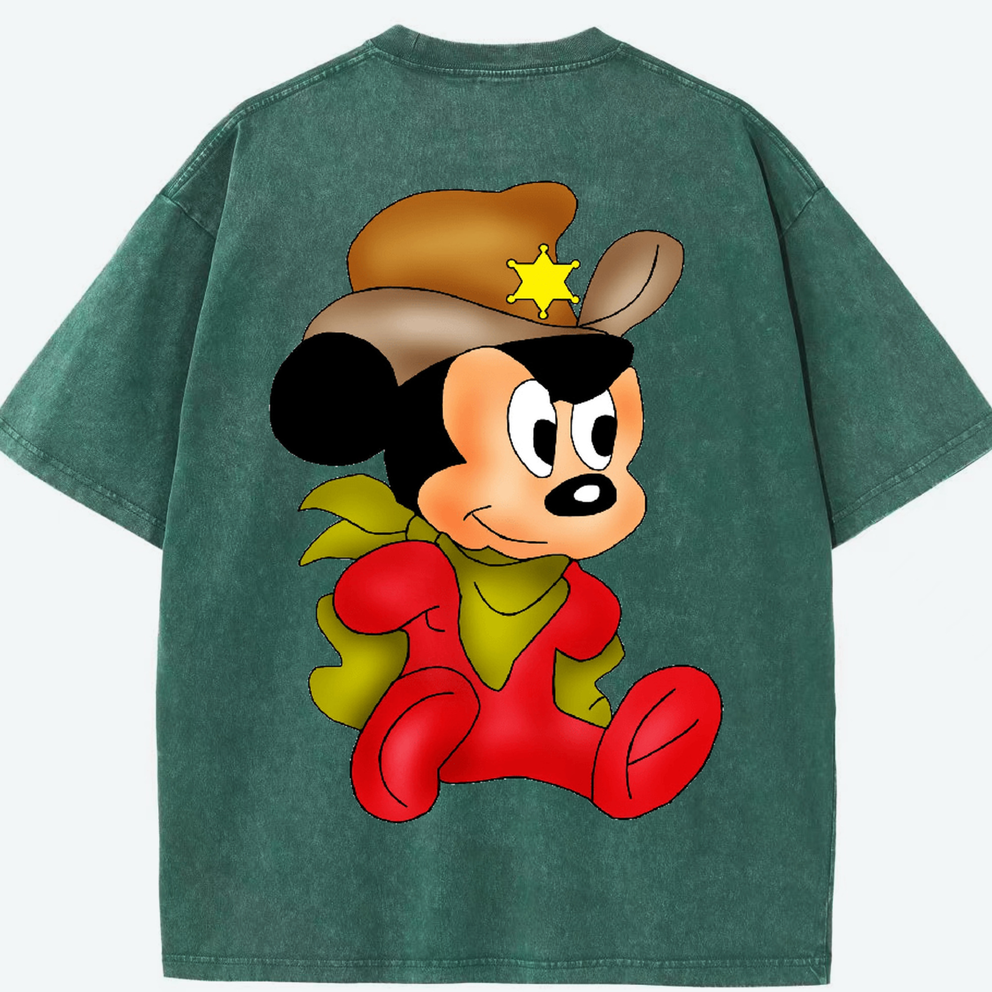 （画像用） ミッキーマウス Mickey Mouse 綿100% ヴィンテージ風 半袖Tシャツ（背面プリント）